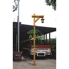 Classic Garden Light Pole 3 Meter Wood Motif 1